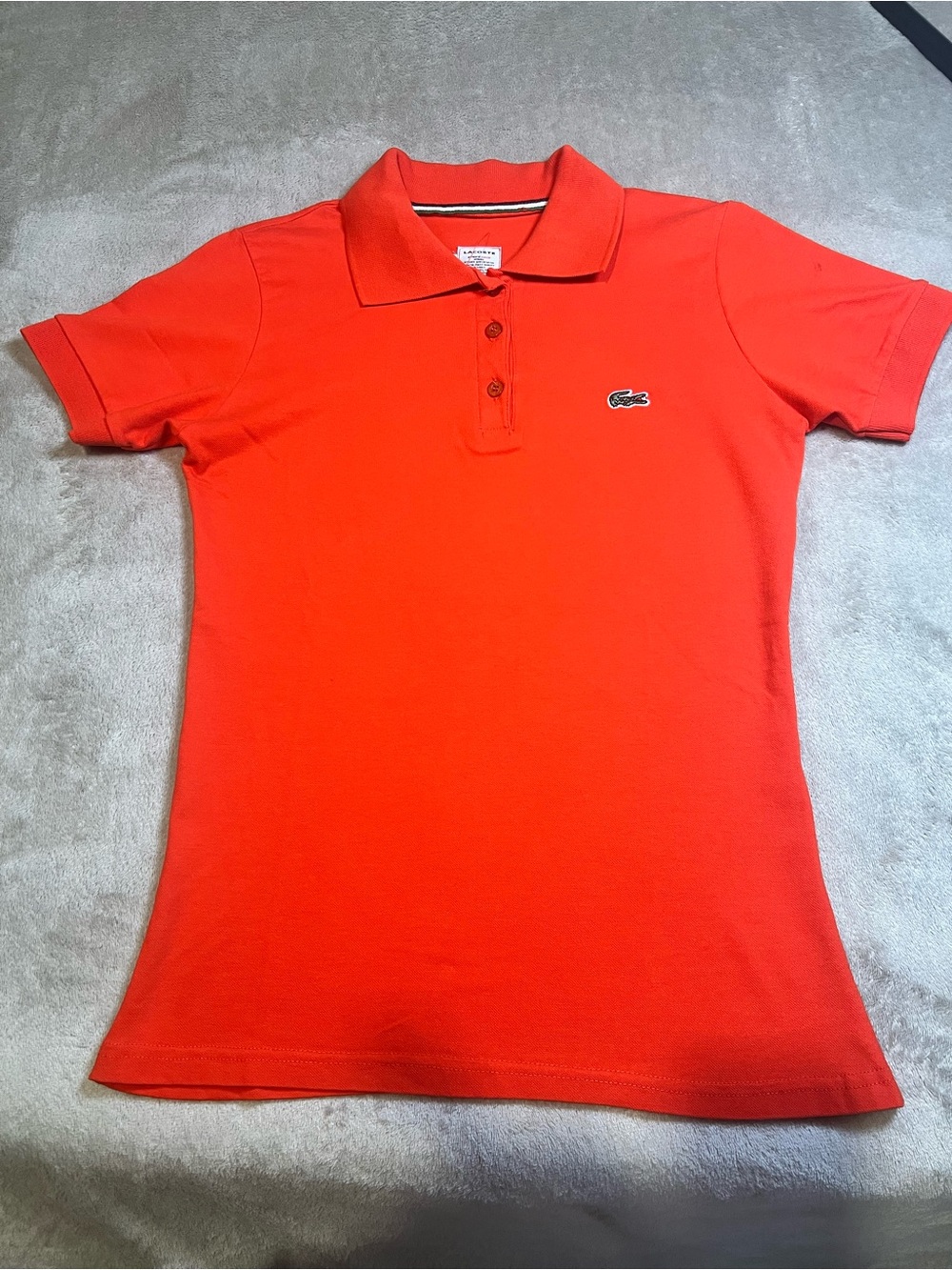 Lacoste Women's Short Sleeve Polo Tee in Bright Orange